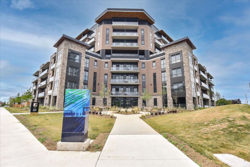 A residential condo building