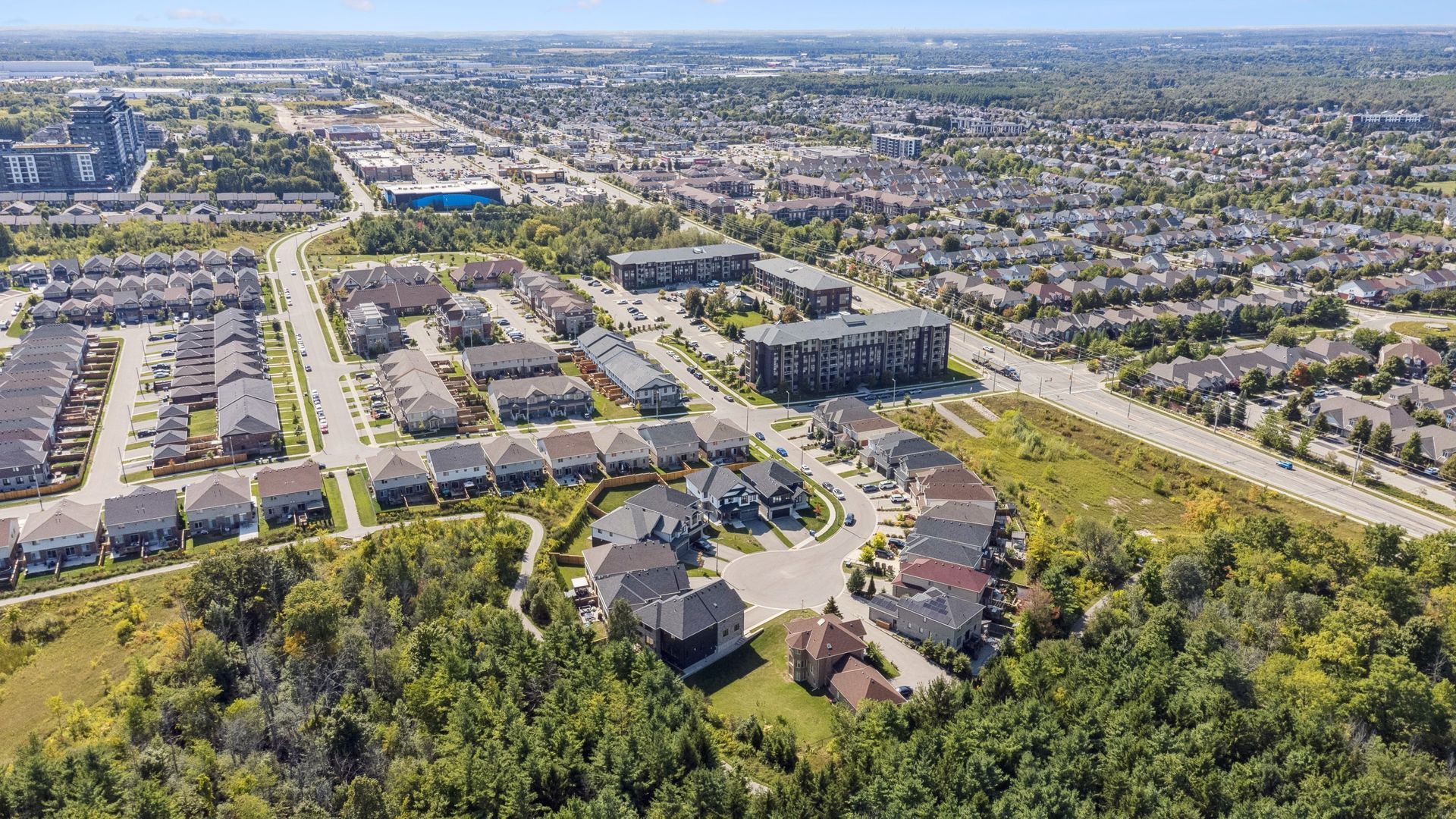 aerial view of the south end of Guelph.