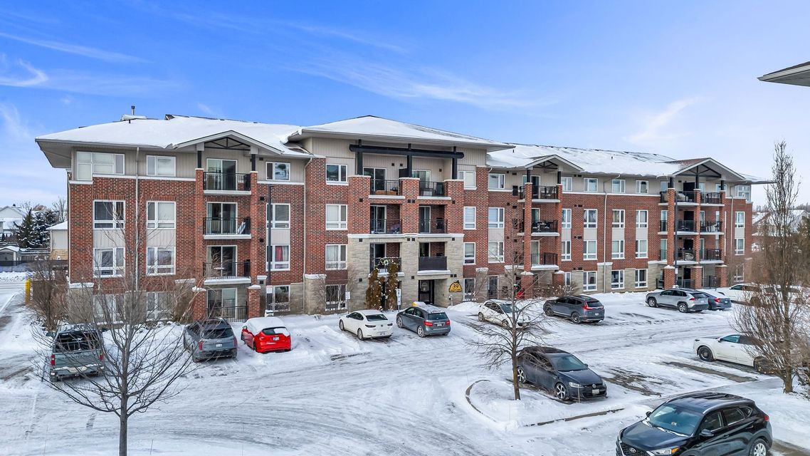 A residential condo building