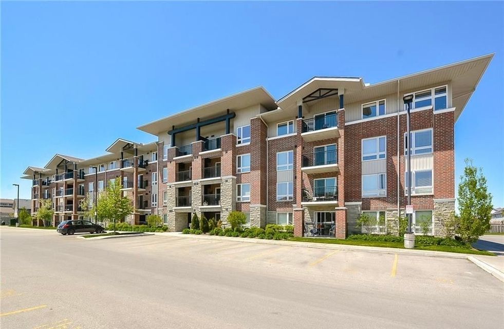 A residential condo building