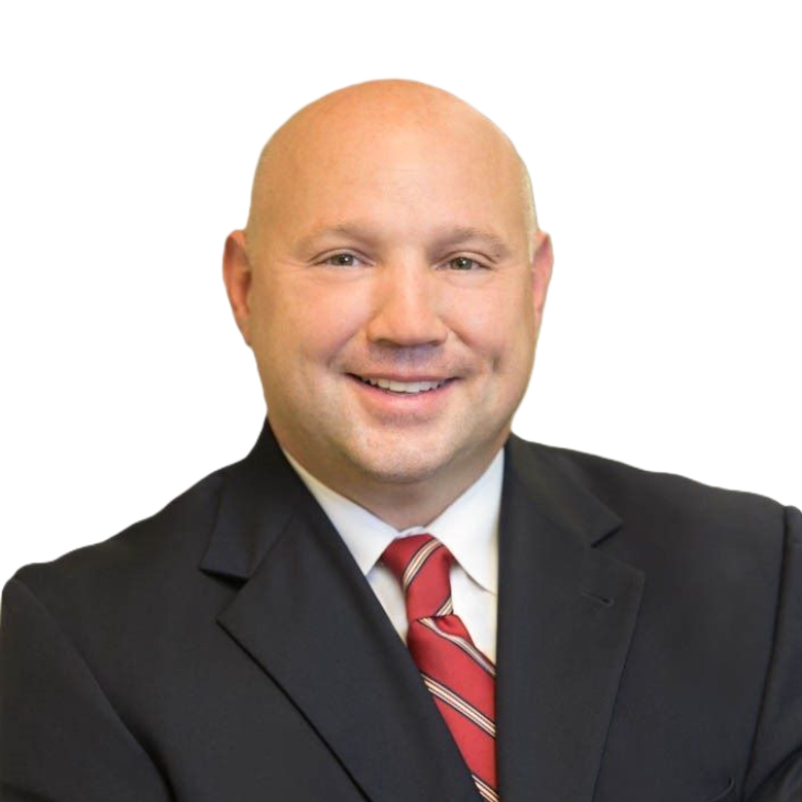 Headshot of Brian S. Demidovich, mediator and attorney, wearing a suit and glasses with a transparent background