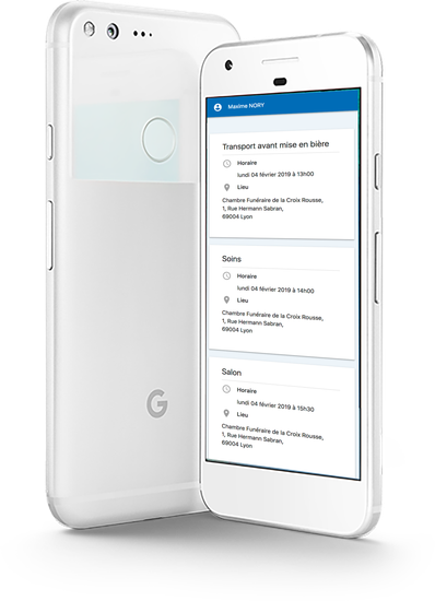Un téléphone Google Pixel blanc est posé sur une surface blanche.