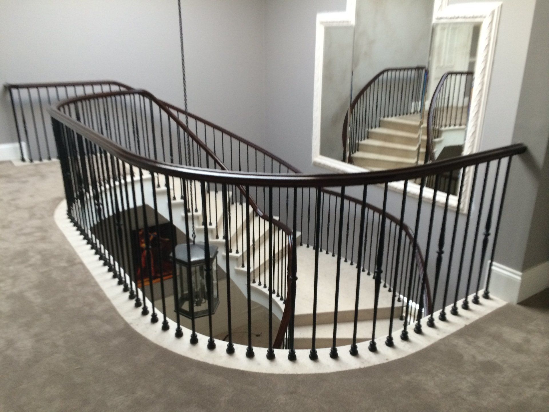 curved banister handrail