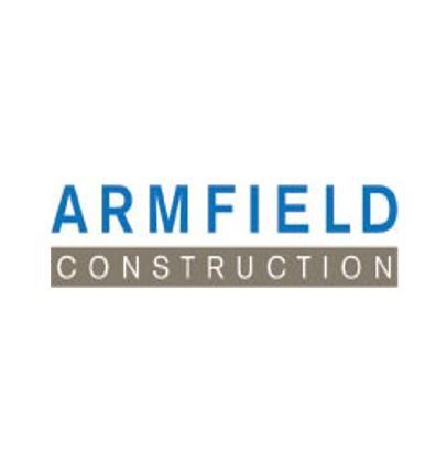 A logo for armfield construction is shown on a white background.