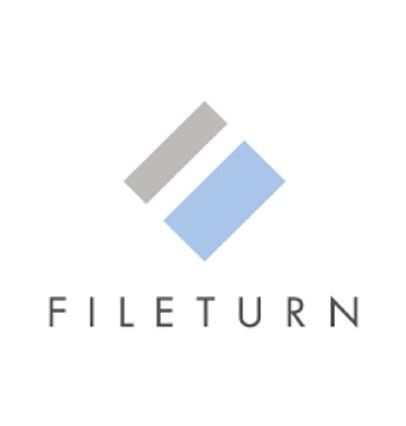 A logo for fileturn with a blue and gray square on a white background.
