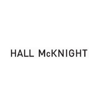 The hall mcknight logo is on a white background.
