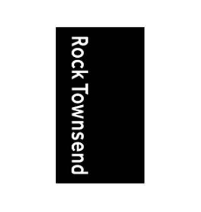 A black and white logo for rock townsend on a white background.