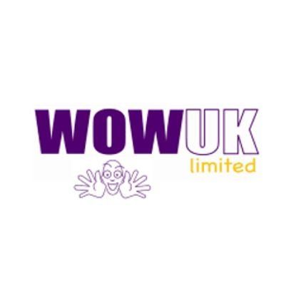 A purple and yellow logo for wowuk limited