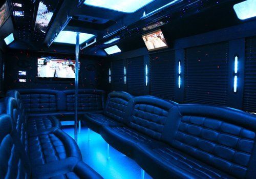 22 passenger party bus rental interior 2