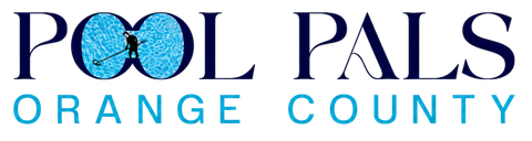 Pool Pals Orange County logo in navy and aqua with a pool water circle