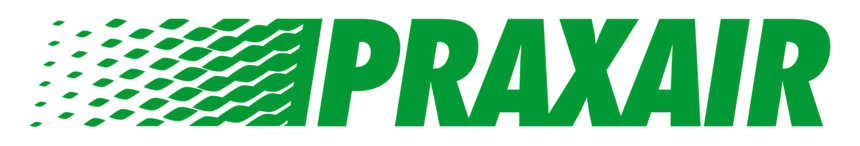 The word praxair is written in green on a white background