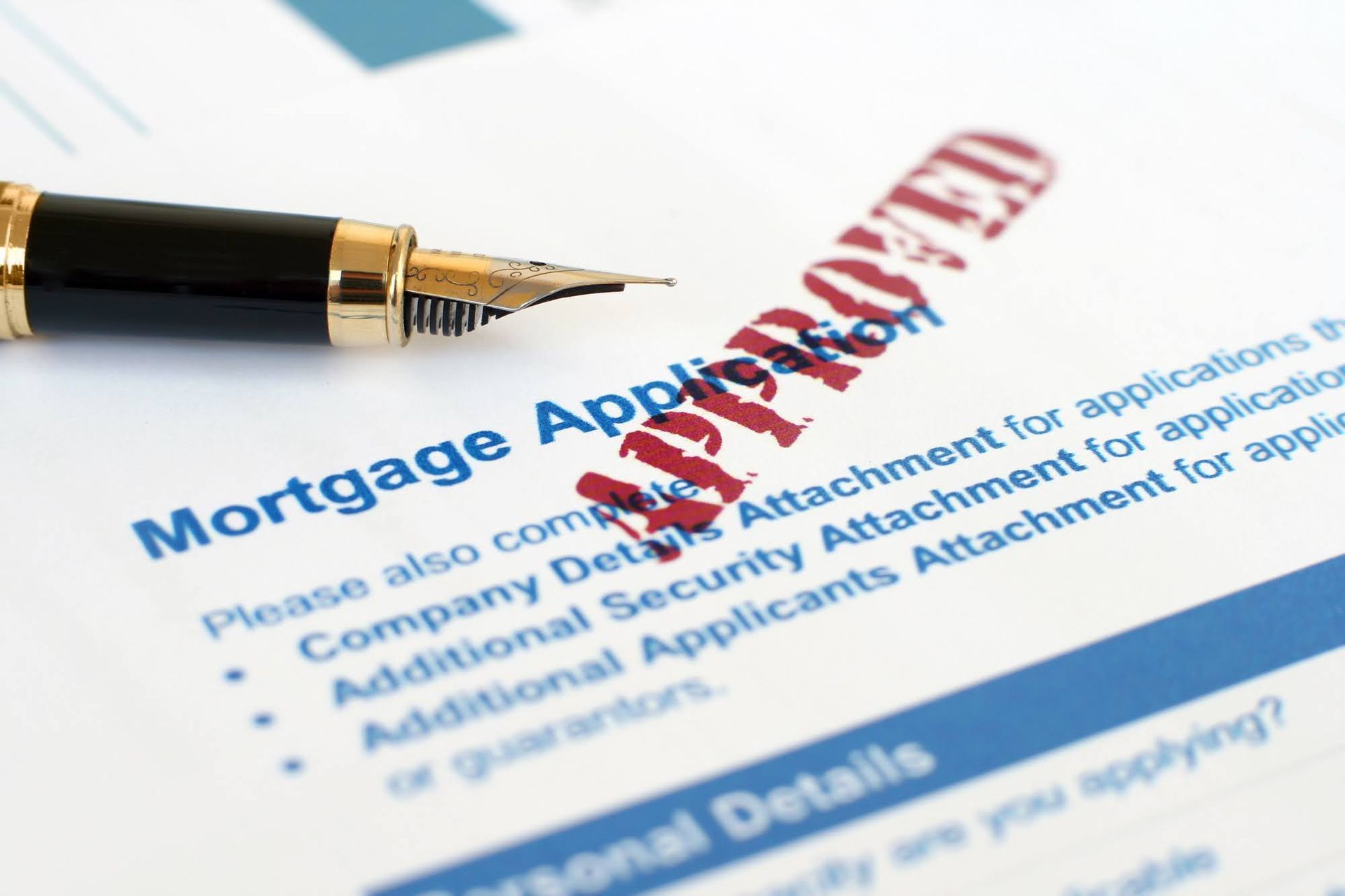 Mortgage application form with 