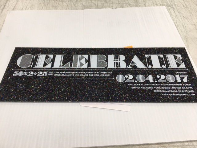 A black sign that says celebrate on it