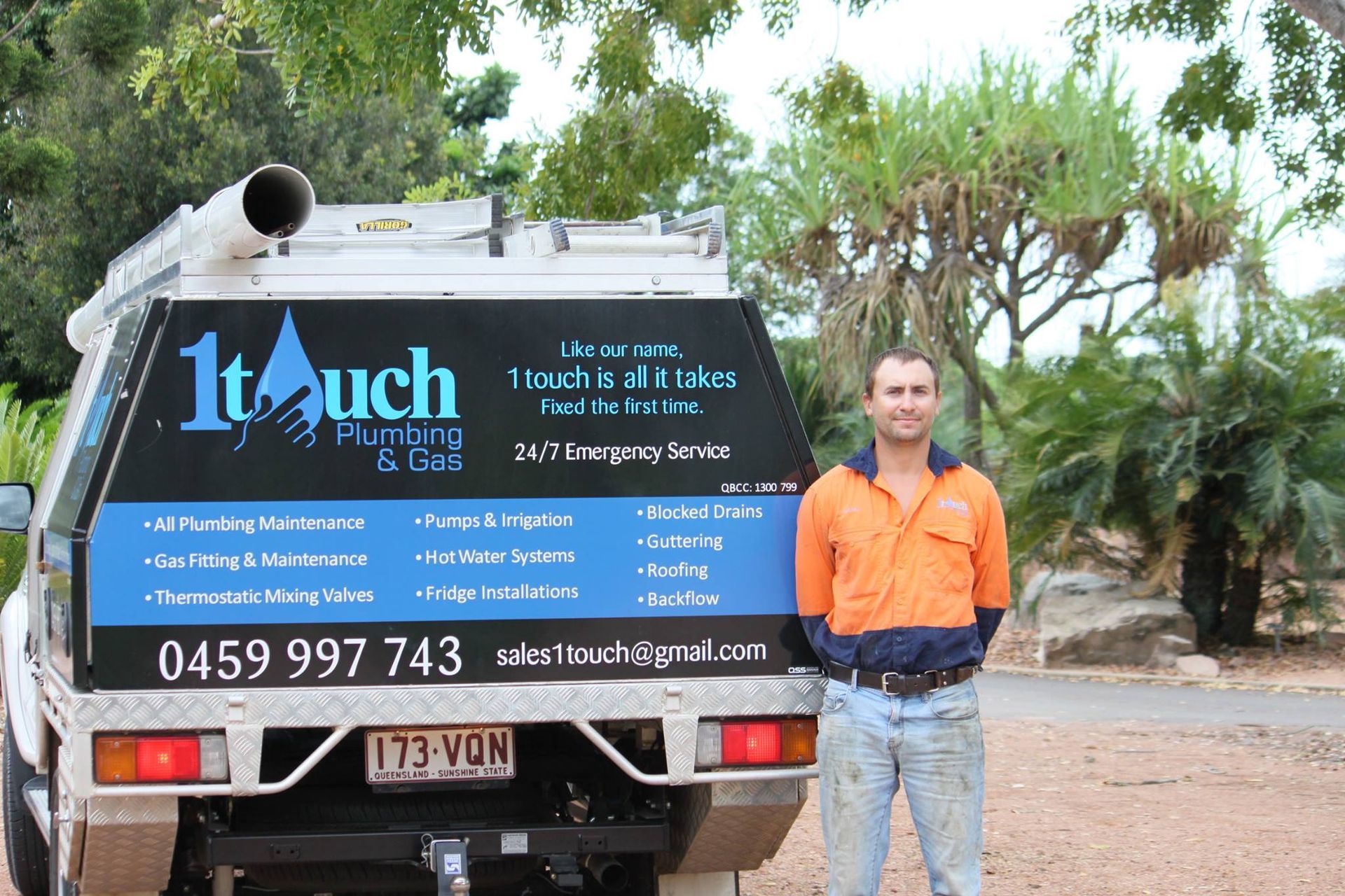 Plumber repairing drain with plumbers snake — Plumbers in Jensen QLD