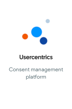 A logo for usercentrics consent management platform
