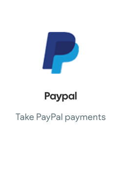 A paypal logo that says take paypal payments