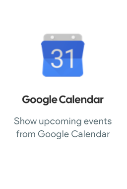 A google calendar showing upcoming events from google calendar