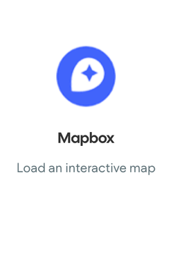 A screenshot of a mapbox app that says load an interactive map