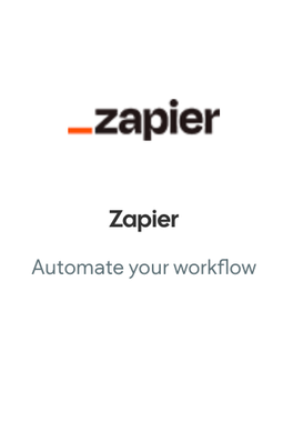 A white poster with the word zapier on it.
