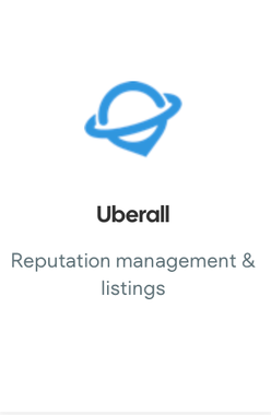 A screenshot of uberall reputation management and listings