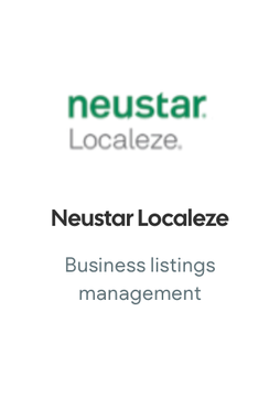 A logo for neustar localize business listings management
