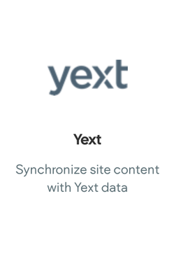 A sign that says yext syncronize site content with yext data