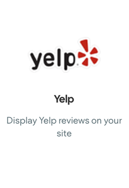 A yelp logo that says display yelp reviews on your site