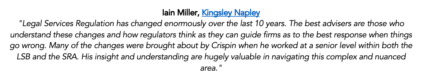 Kingsley Napley testimonial