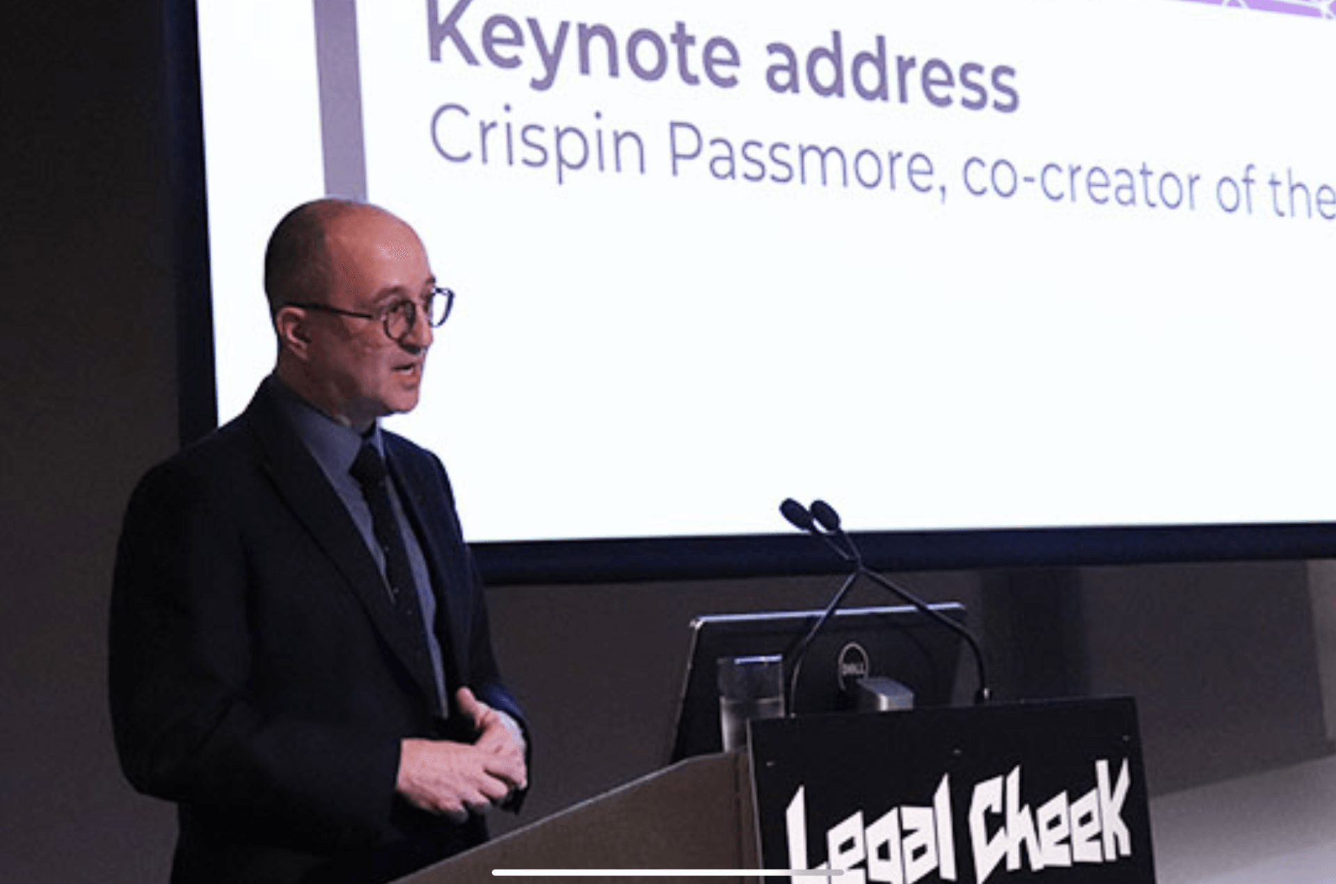 Crispin Passmore giving keynote at Legal Ed Con North