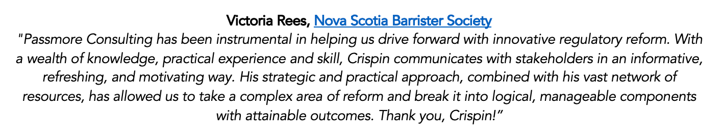 Nova Scotia Barrister Society testimonial