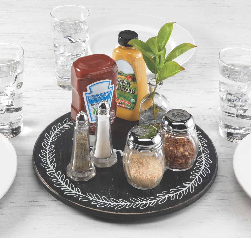 table center with wares