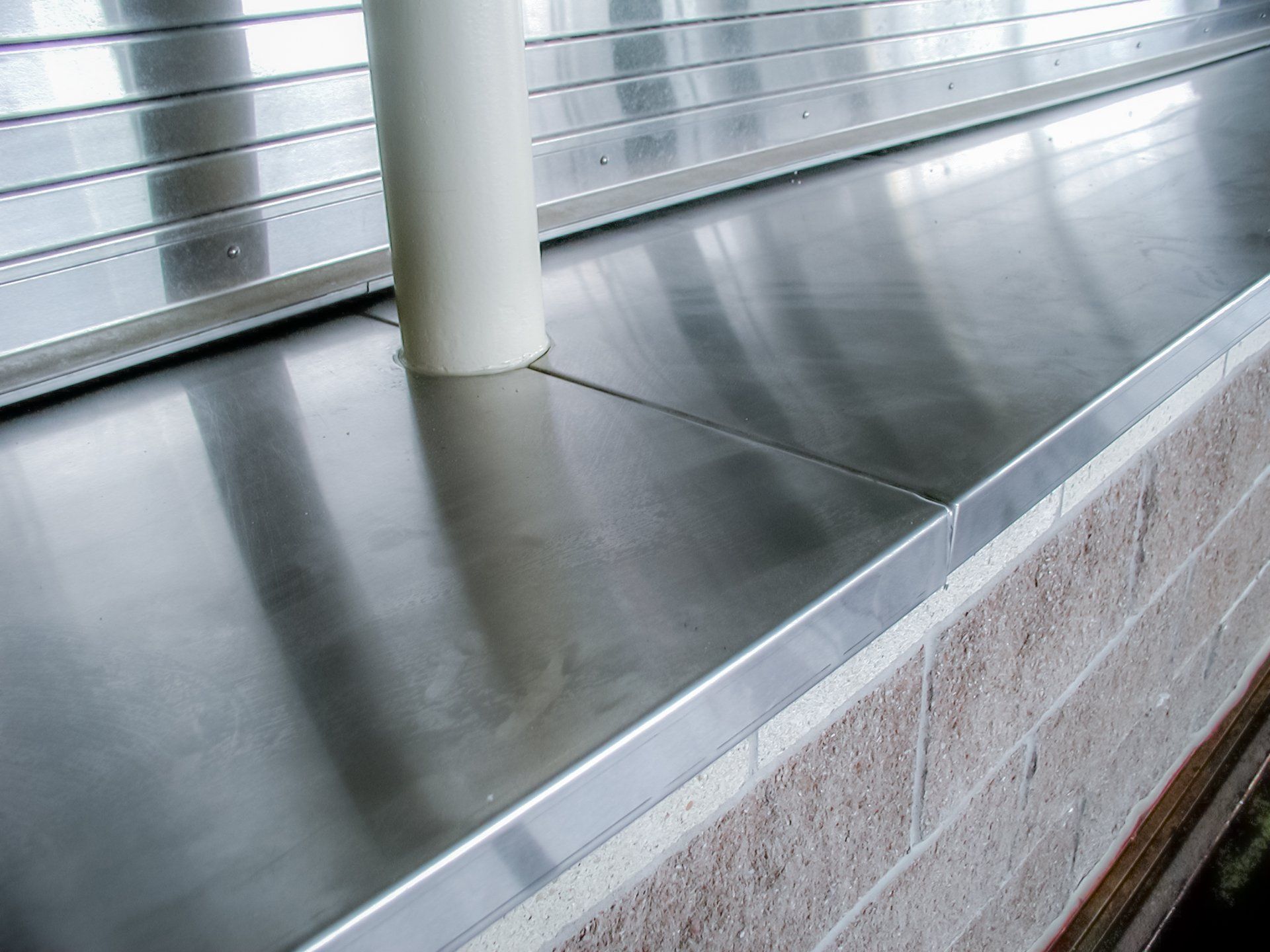 custom polished stainless steel countertop