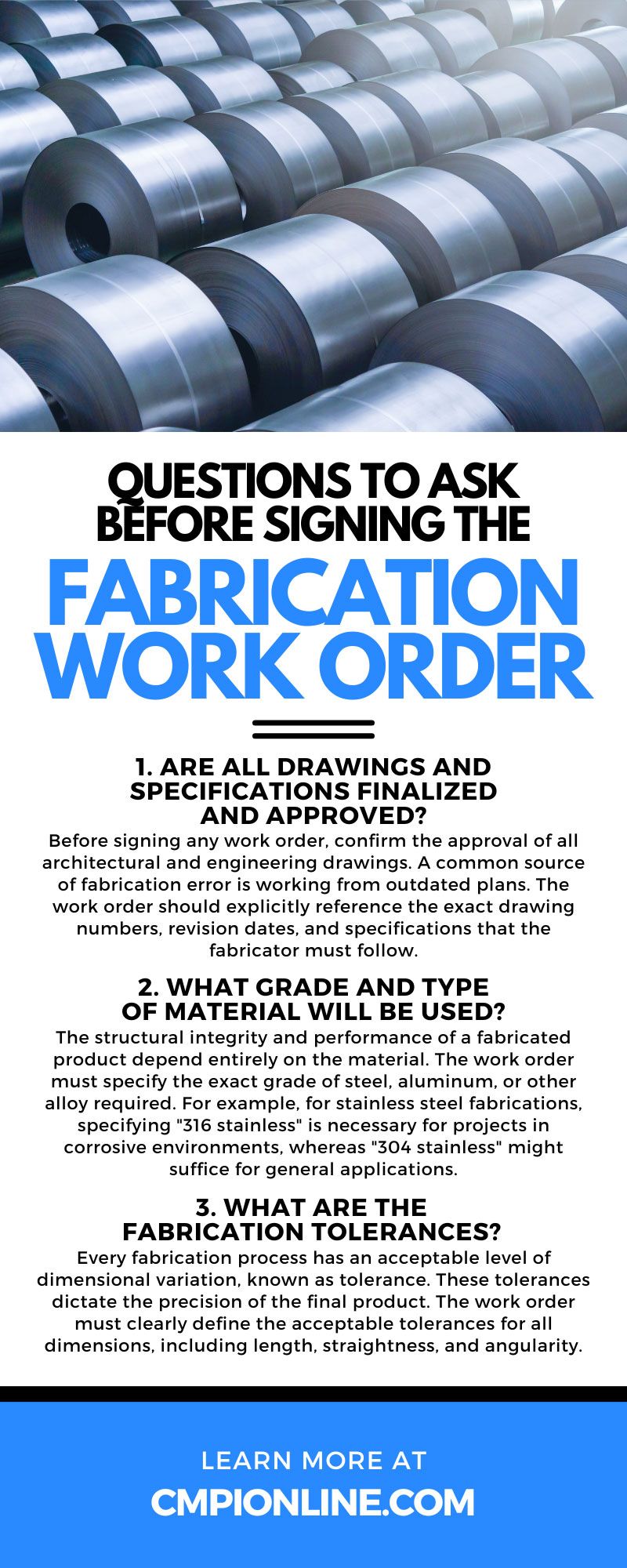 10 Questions To Ask Before Signing the Fabrication Work Order
