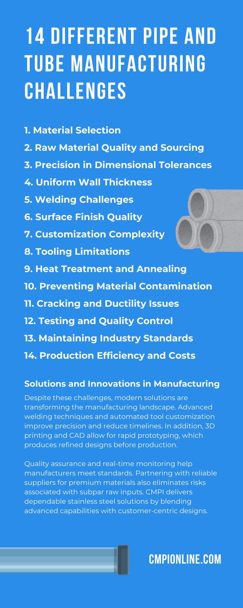 14 Different Pipe and Tube Manufacturing Challenges