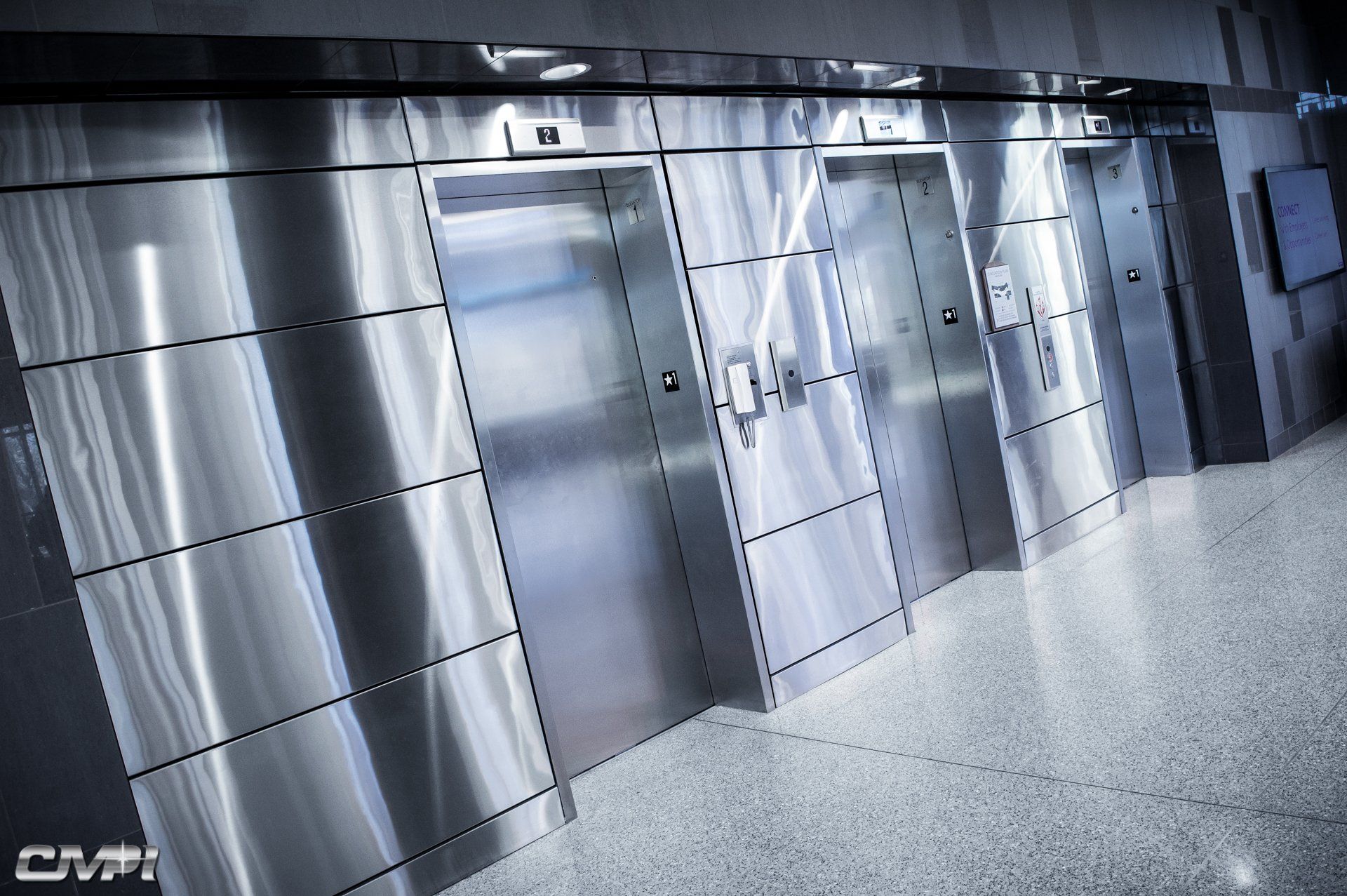 polished stainless steel wall cladding elevator