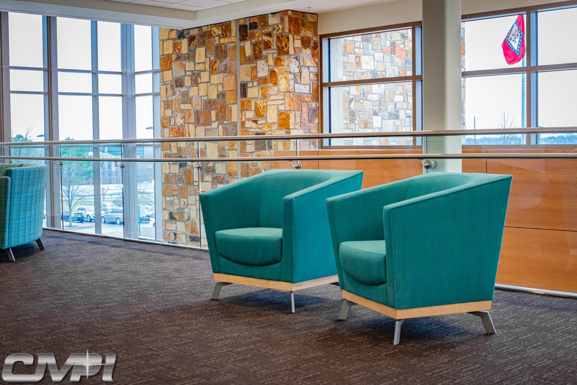 custom, manufacturing, polishing, stainless, steel, glass, guardrail, tempered, panel, stairway, stairwell, railing, systems, fabricated, fabrication, architectural, install, installer, installation, button, mount, cmpi, mercy, hospital, renovation, expansion, design, northwest, hospital, balcony, stairs, overlook