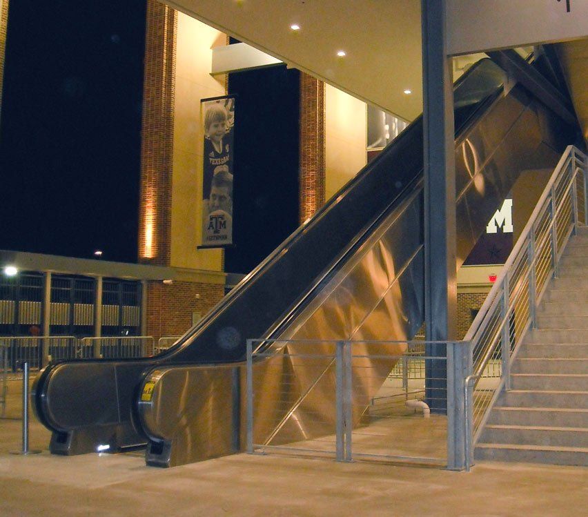 polished stainless steel cladding escalator