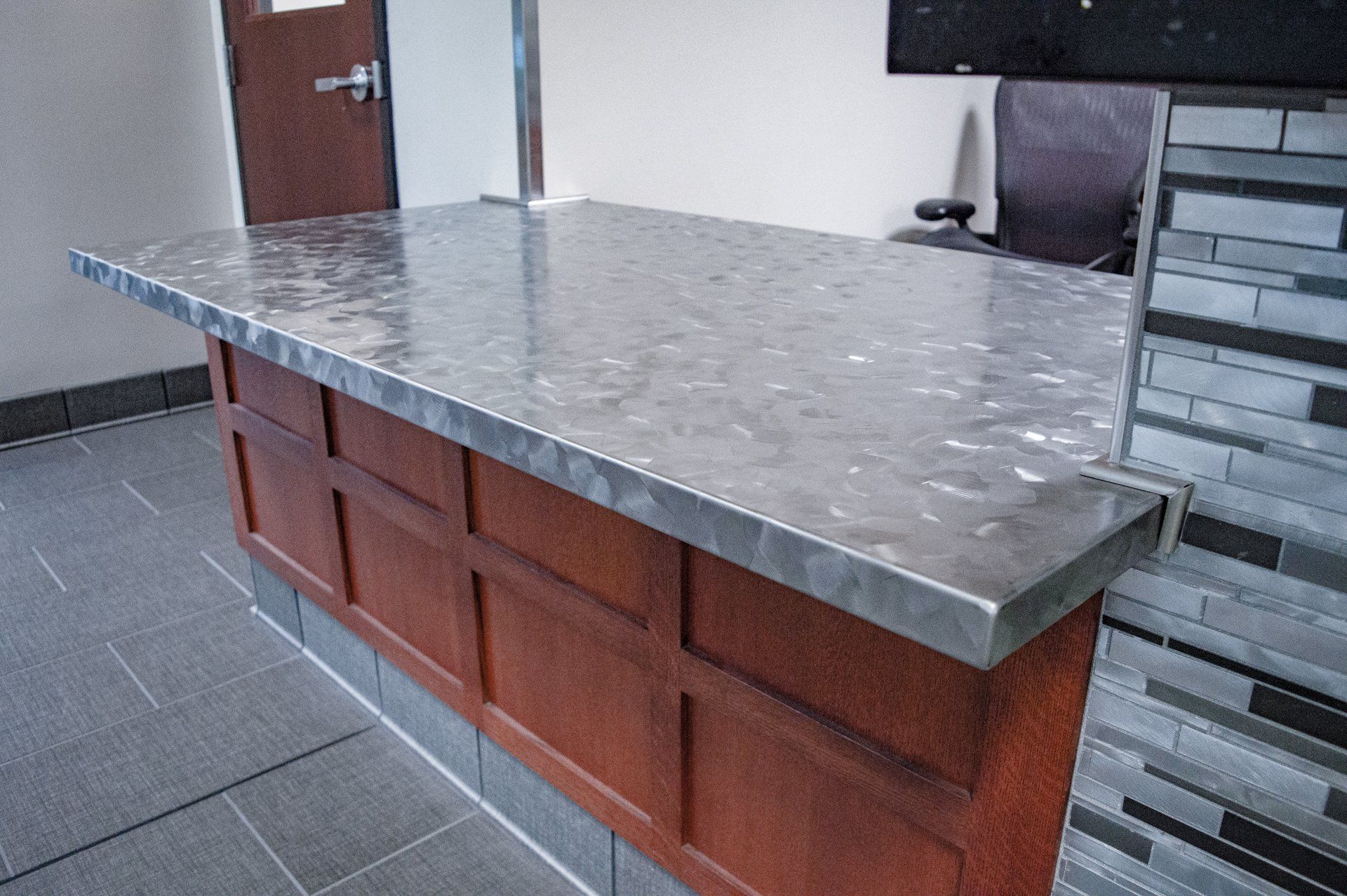 custom brush polish stainless steel countertop