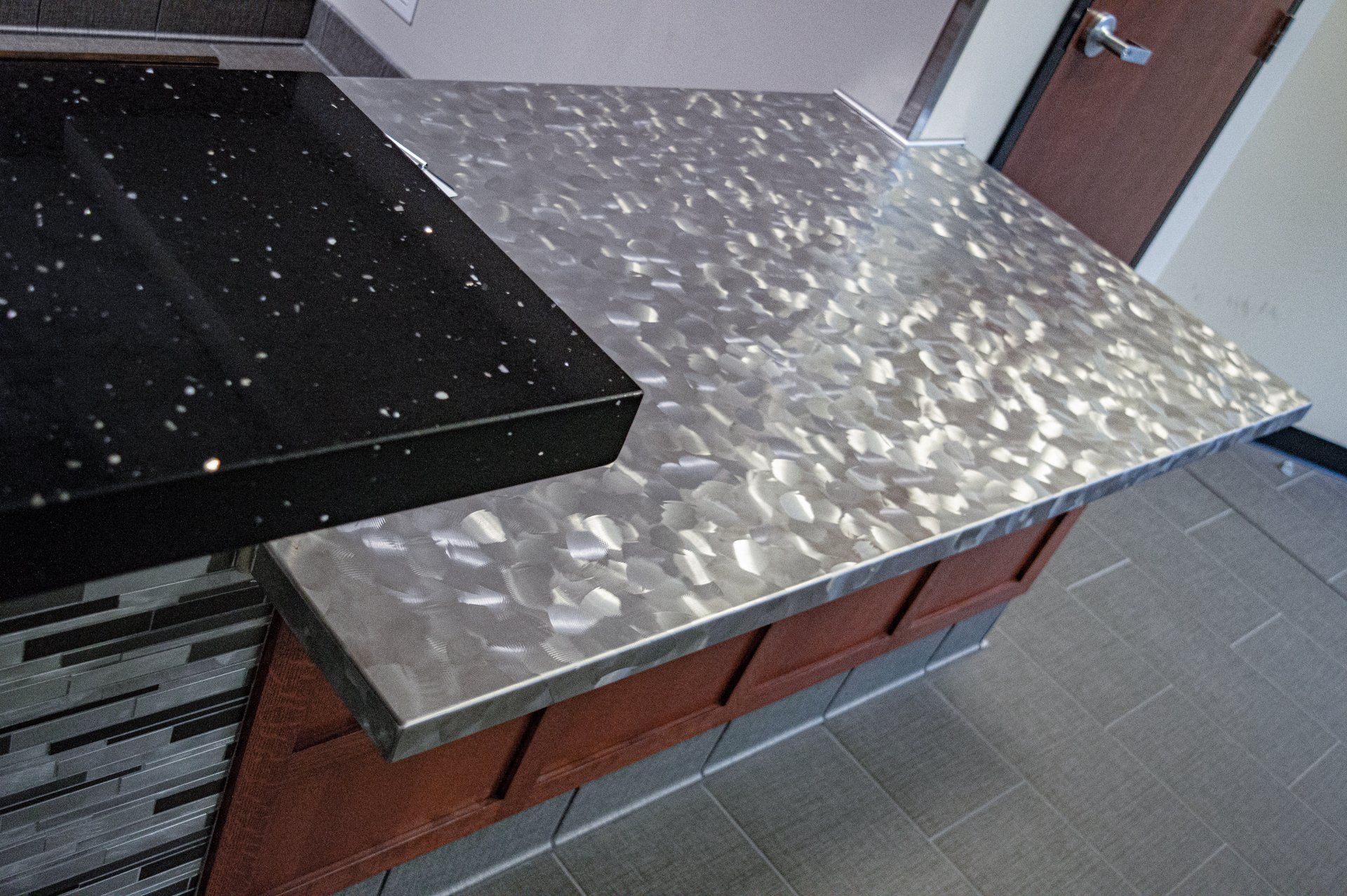 custom brush polish stainless steel countertop