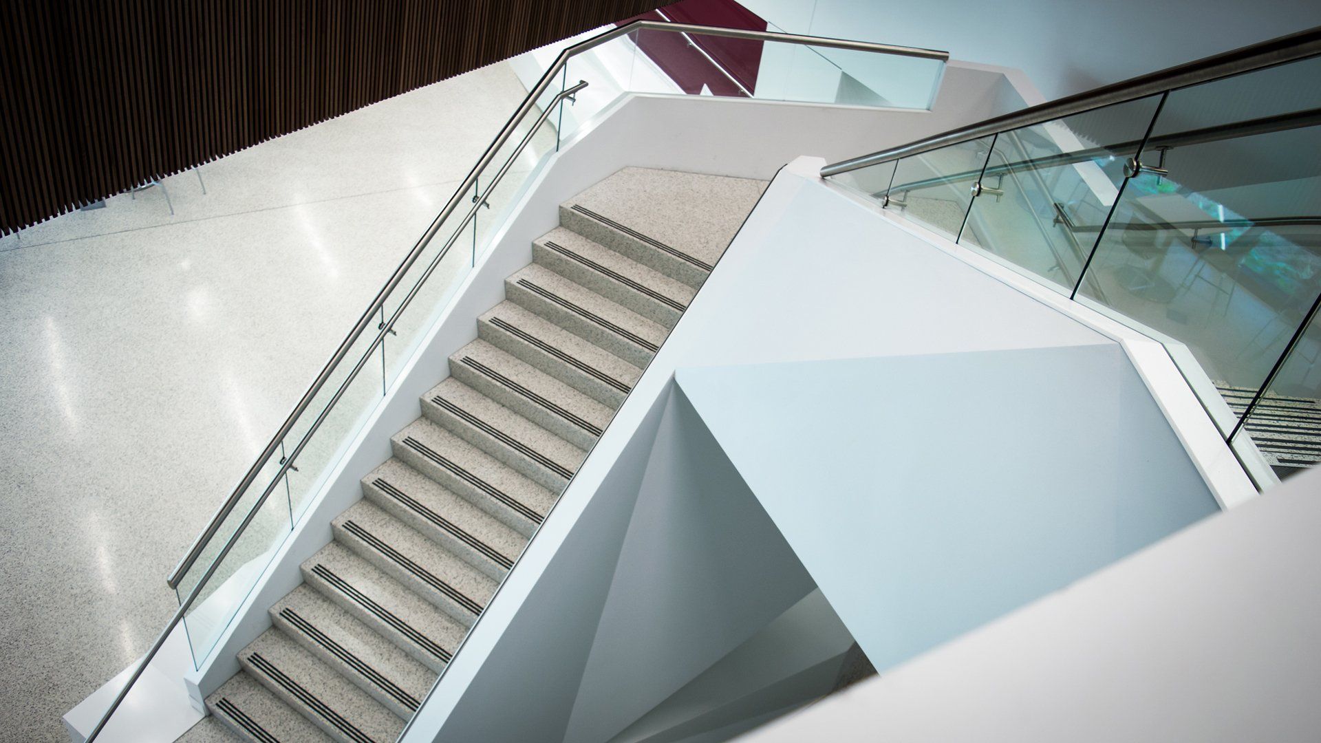 polished stainless steel tempered glass panel stairway guardrail