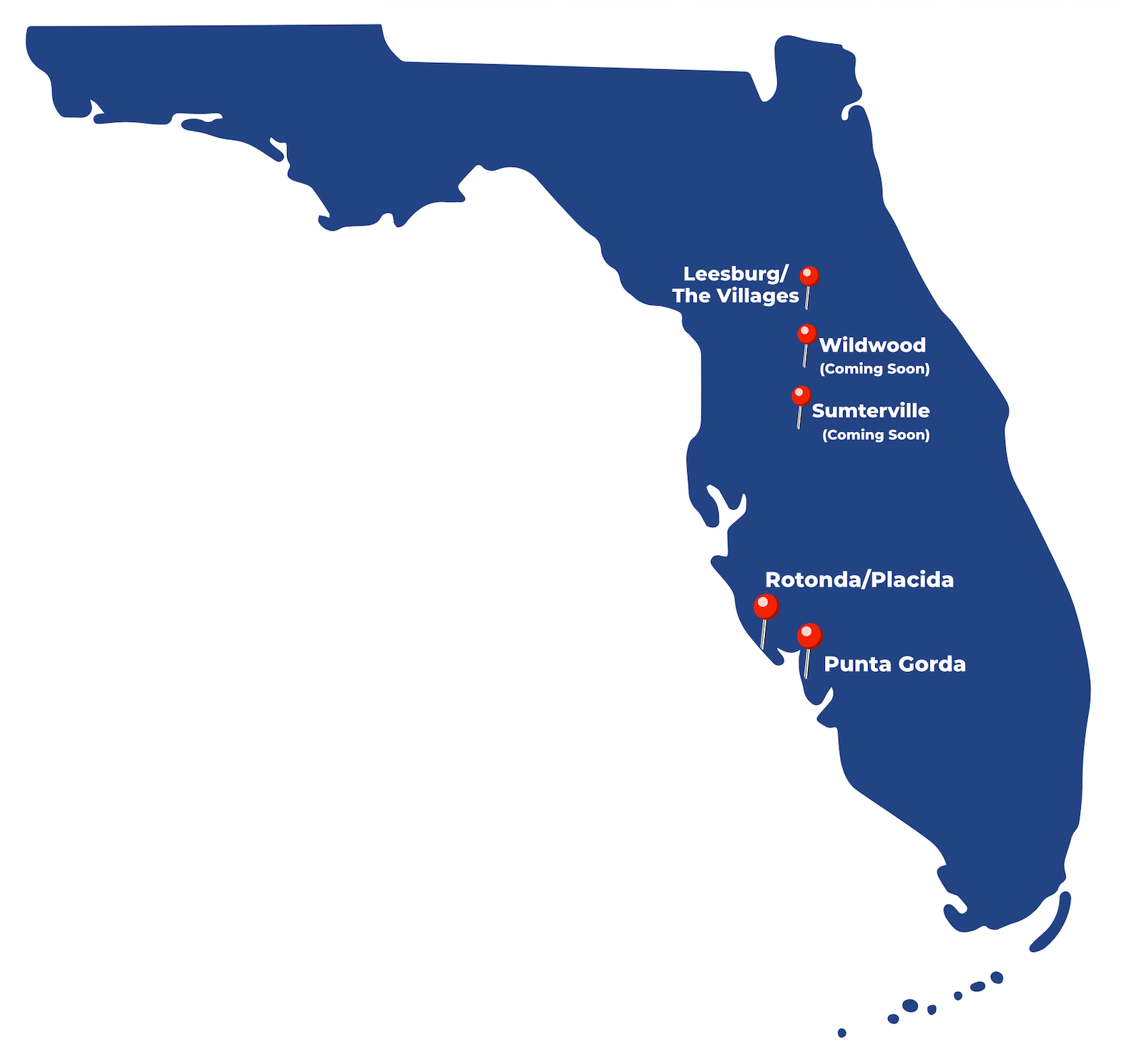 Florida locations map