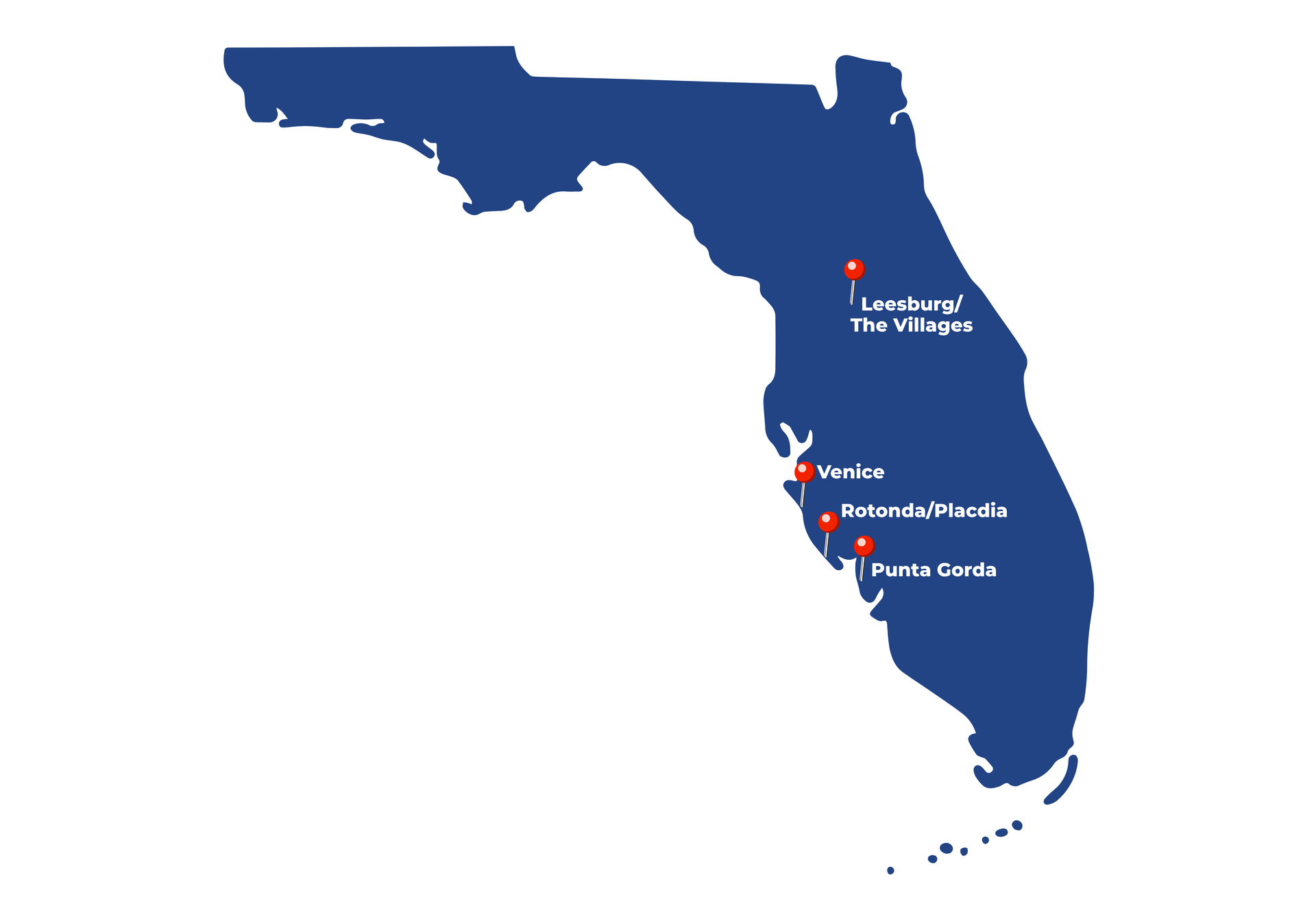 Florida locations map