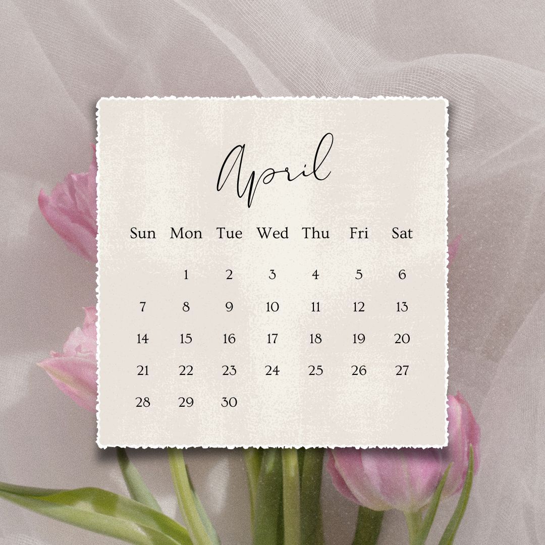 April Calendar — Franklin, TN — Shara Smile