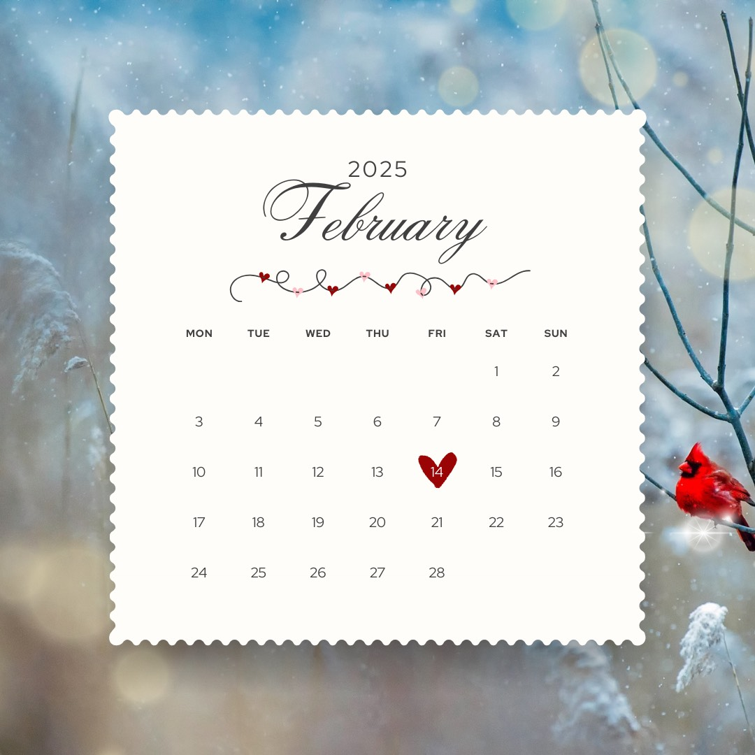 A calendar for the month of january with pine cones in the background