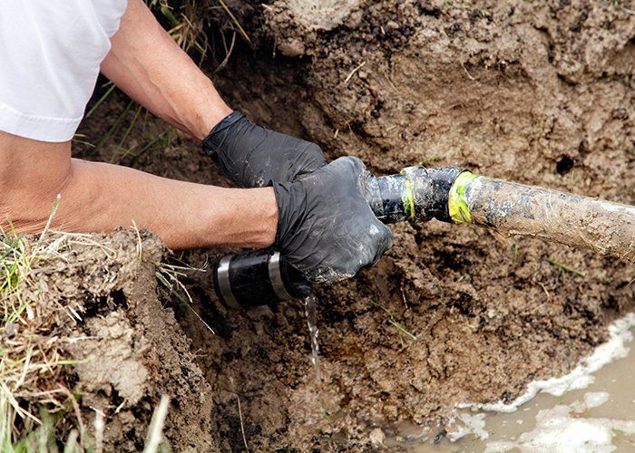 Septic Services — Repairman Working On Septic Tank In Harvest, AL