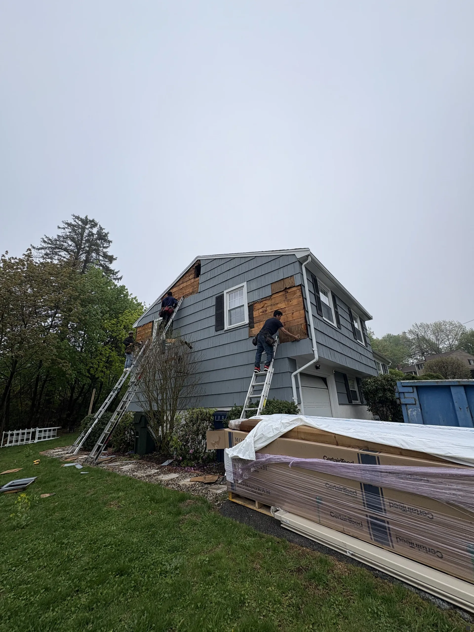 removal of all old siding
