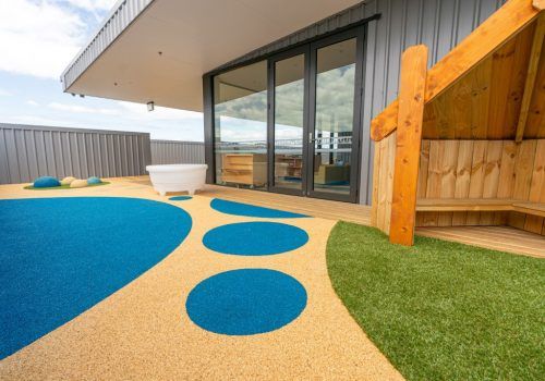Patio with Blue Circles — Auckland, NZ — Just Kidz