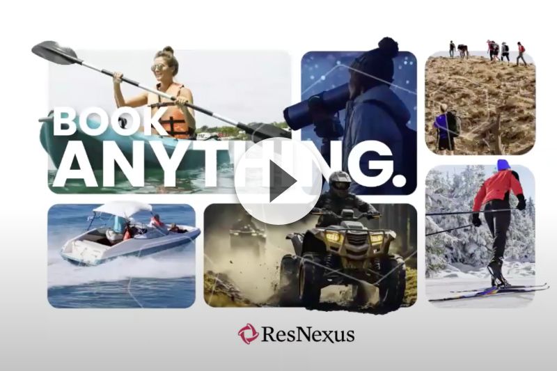 A video that says book anything on it