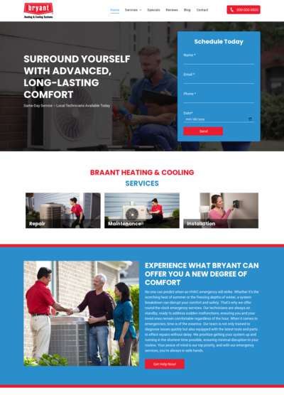 Bryant HVAC Website Design 10