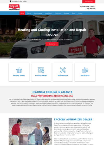 Bryant HVAC Website Design 4